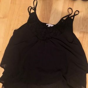 Black double strap tank top flowy